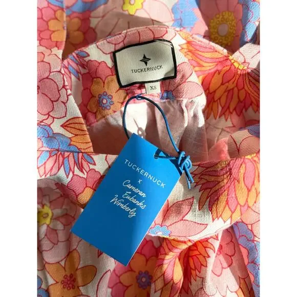 NWT Tuckernuck x Cameron Eubanks Wimberly Folly Floral Flutter Sleeve Dress XS - Picture 6 of 8